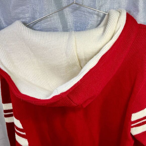 Vintage Heritage Wintuk Varsity Zip Up Red White Knitted Cardigan USA Size Large - Picture 7 of 10